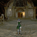 Dalii paying respects before the church at the Drybone lichyard
